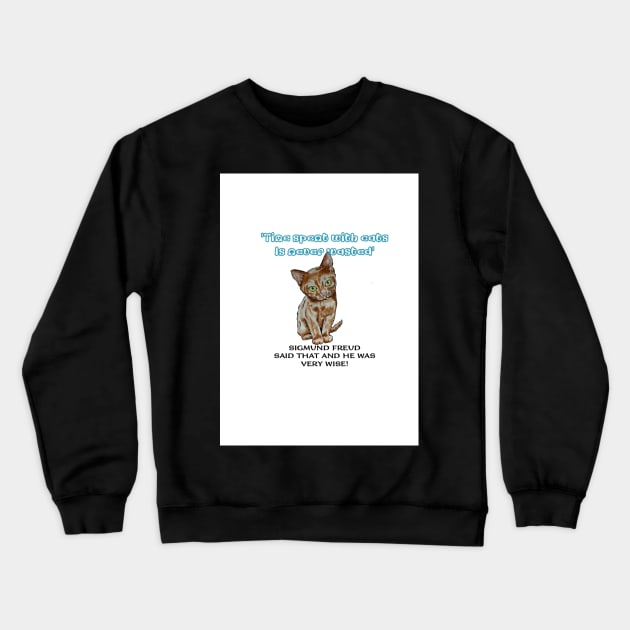 Freud and Cats Crewneck Sweatshirt by archiesgirl
